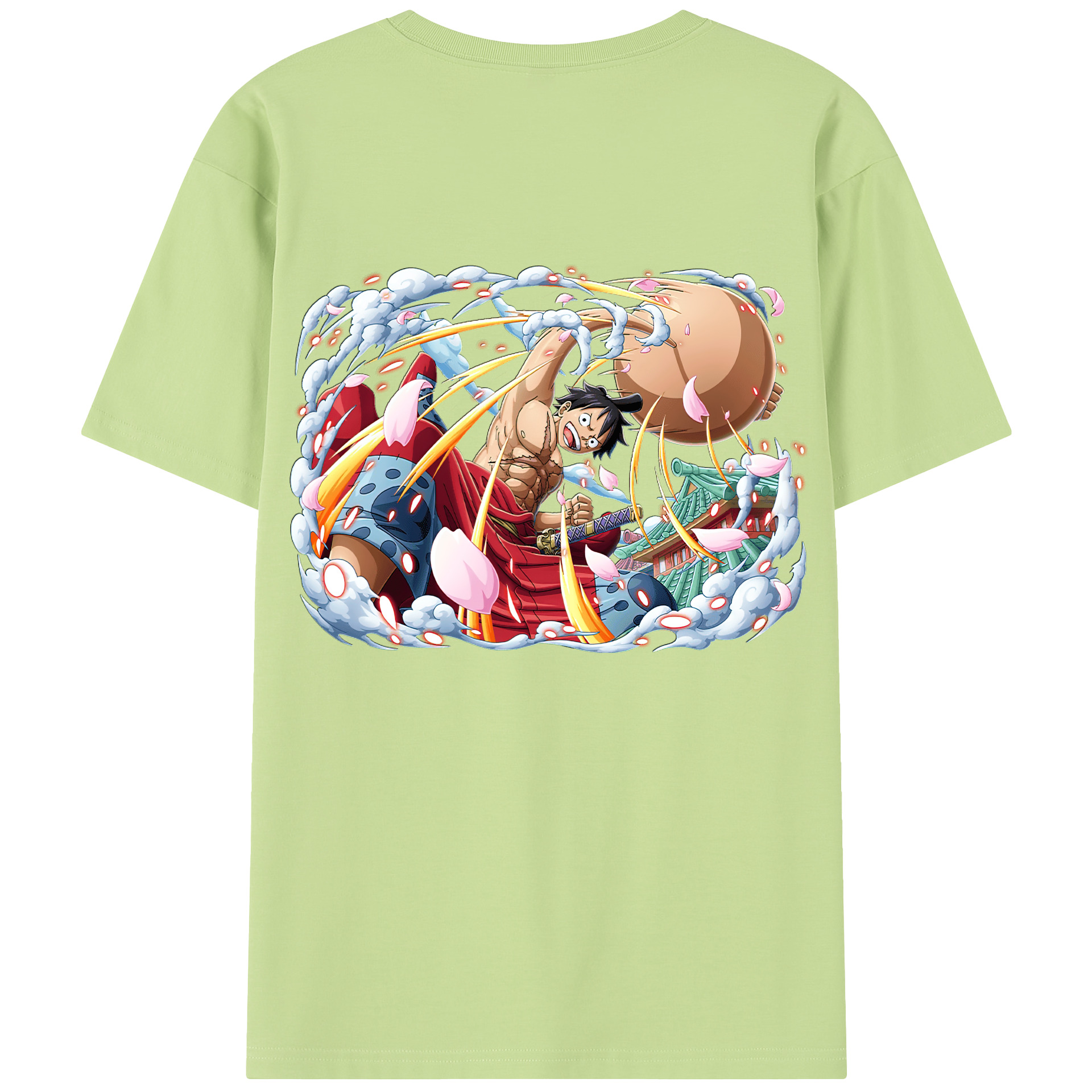 ワンピース モンキー・D・ルフィ ONE PIECE Monkey D. Luffy 綿100％半袖Tシャツ（背面プリント）